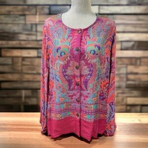 Vintage TravelSmith Jacket
Womens Large Blazer
Tapestry Floral Artsy Colorful XL